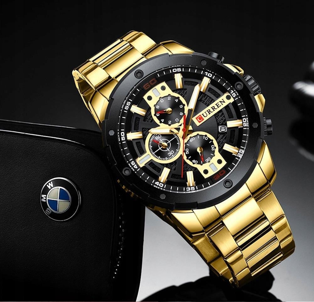 PÁNSKÉ HODINKY CURREN KLASICKÝ CHRONOGRAF - Sportovní, Zlaté
