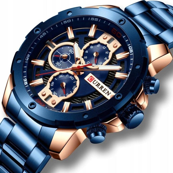 PÁNSKÉ HODINKY CURREN KLASICKÝ CHRONOGRAF - Modré