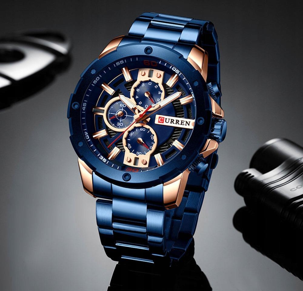 PÁNSKÉ HODINKY CURREN KLASICKÝ CHRONOGRAF - Modré