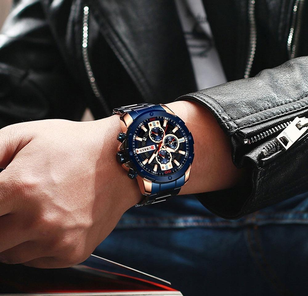 PÁNSKÉ HODINKY CURREN KLASICKÝ CHRONOGRAF - Modré