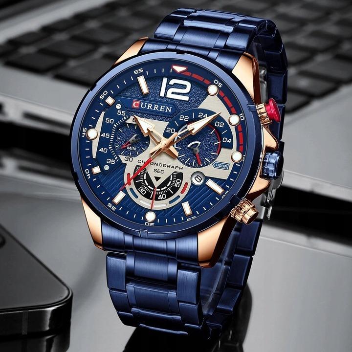 Pánské hodinky CURREN KLASICKÝ ELEGANTNÍ CHRONOGRAF DATOVAČ