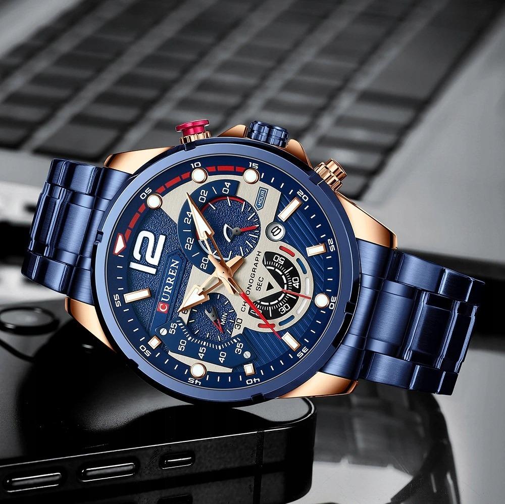 Pánské hodinky CURREN KLASICKÝ ELEGANTNÍ CHRONOGRAF DATOVAČ